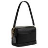 Coach Carey 22 Gold Logo Double Zipper Camera Bag Women Shoulder Bag Black CEB28-IMBLK