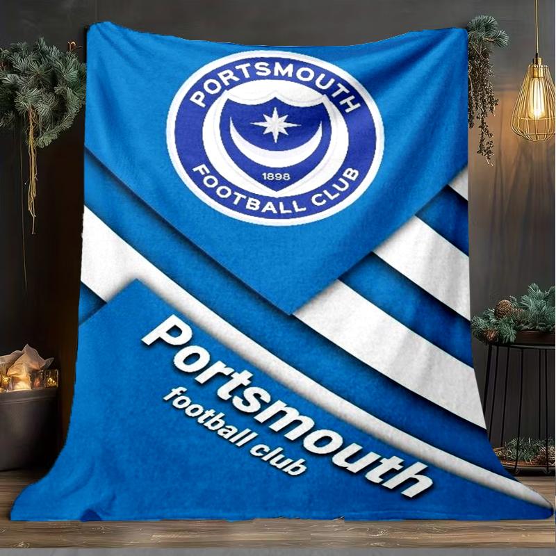 1PC Ports Fc Crest Printed Soft Flannel Blanket Throw for Adult Bedroom Living Room Sofa Camping Travel Fan gifts Christmas Gifts