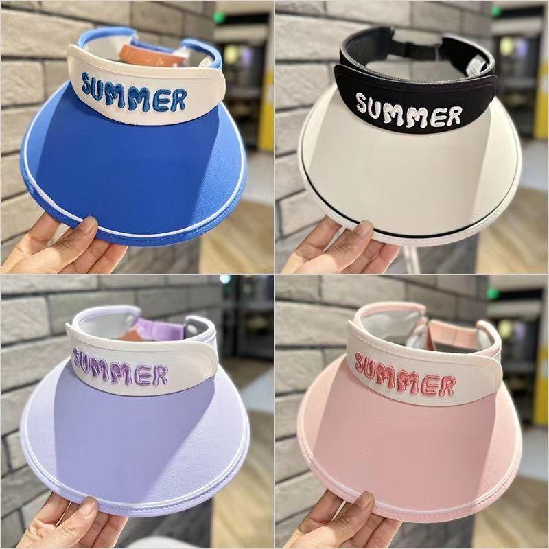 Kids Summer Visor Hat Large Brim Sun Protection Cap For Boys And Girls UV Shield Outdoor Beach Shade Hat For Toddlers