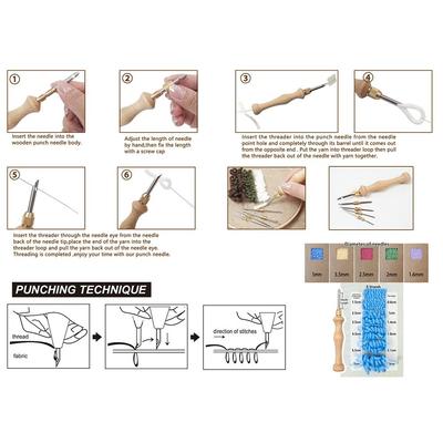 Adjustable Knitting Embroidery Pen Kit Punch Needle Weaving Tools for DIY Craft Cross Stitch Sewing Accessories