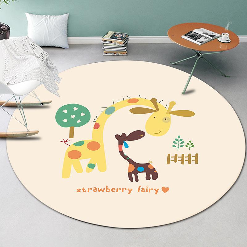 Decorative Carpet Cartoon Printed Area Rugs Round Carpet for Living Room Floor Mat Anti-Slip Mat