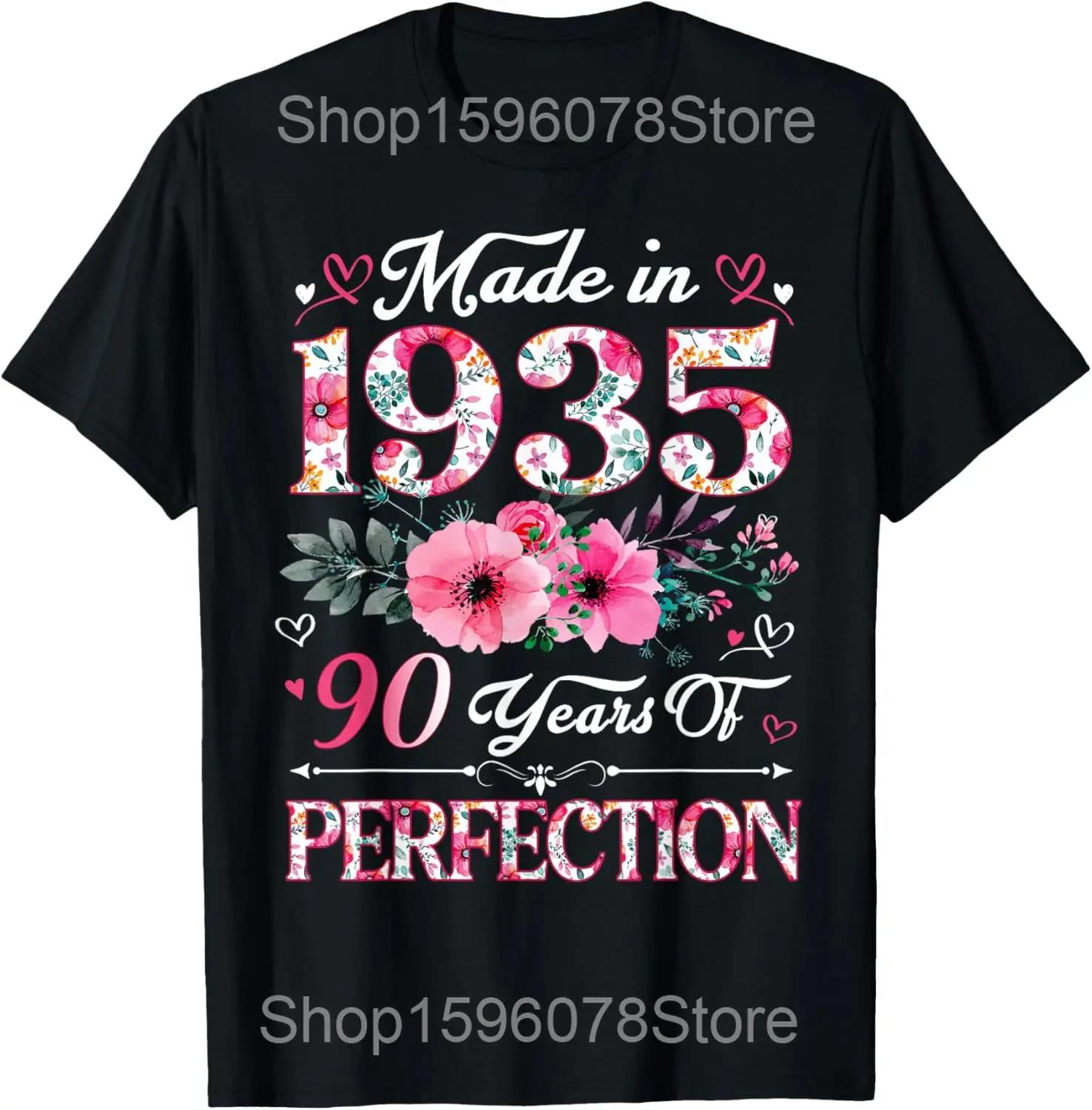 

Vintage 1935 Limited Edition 90YearOld Gifts 90th Birthday T Shirts Men Humor Streetwear Short Sleeve Unisex Loose Clothing 4XL