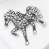 Rhinestone Horse Brooch for Women Animal Lapel Pins Party Accessories New Year Gifts