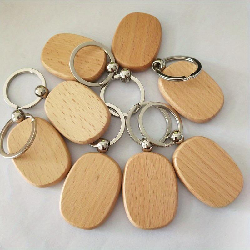 5/10 Pezzi Etichetta Quadrata in Legno Portachiavi Accessori Portachiavi Auto in Legno Pendente Moda per Borsa Porta Chiavi Scheda di Legno Vuota