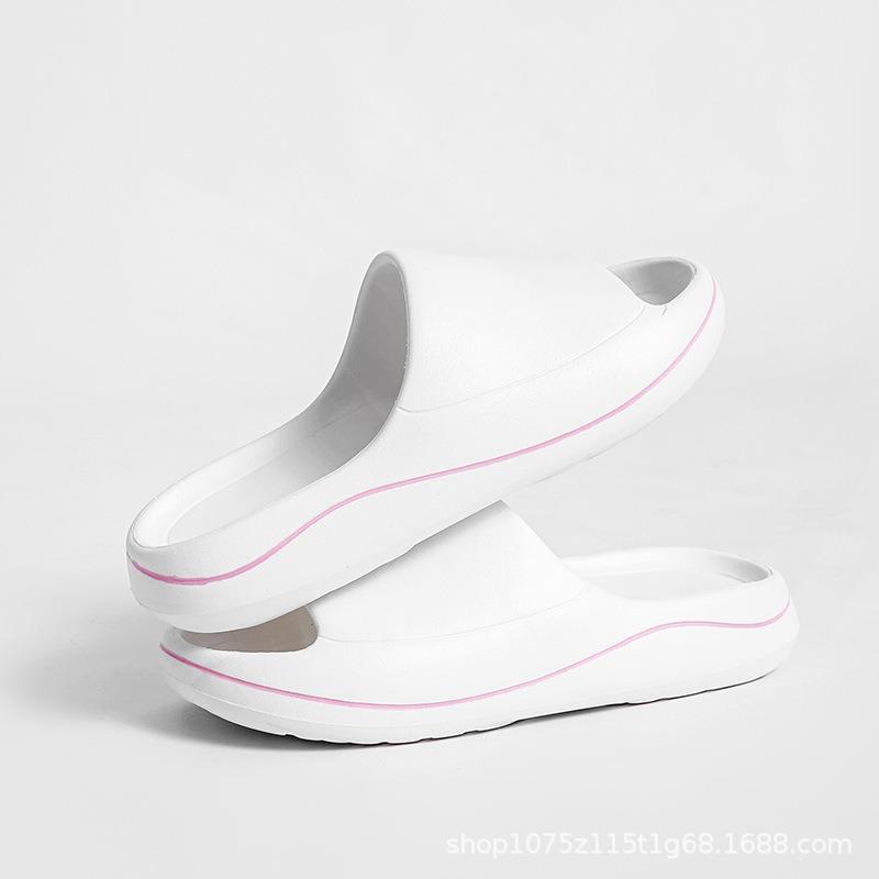 

Summer new women s one-word slippers thick-soled non-slip simple casual fashion versatile light beach wear 35-36 білий