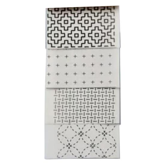 4 Stück Sashiko Stickvorlage Geometrisches Sashiko-Muster Schablone Wiederverwendbare Sashiko-Vorlage Stickmuster für Handquilten und Stickerei