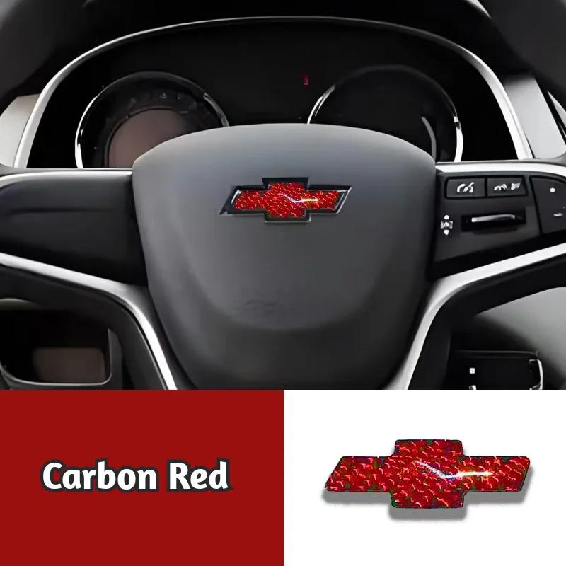 Pegatina Emblema Central de Volante de Fibra de Carbono para Chevrolet Malibu Cruze Equinox Impala Traverse Lacetti Captiva Sail