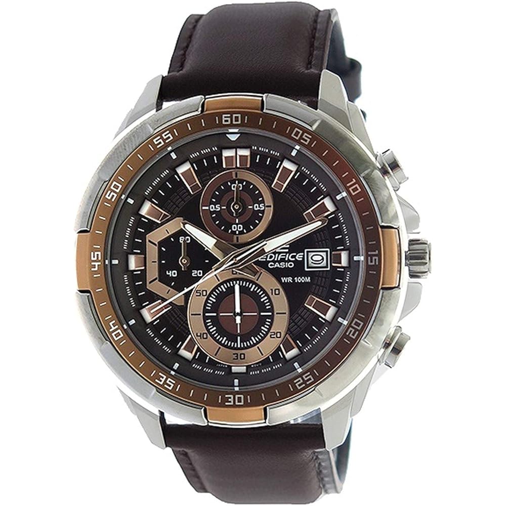 Casio Edifice Chronograph 100m Water Resistant Men s Watch Leather Strap EFR-539L-5AVUDF