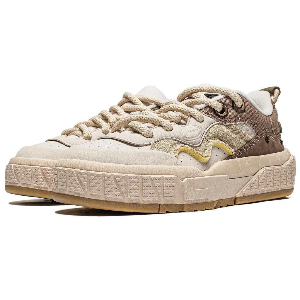 Li Ning 001 UNBLOCK Wear resistant And Lightweight Low top Skateboard Shoes Men's Beige AGCT217-2