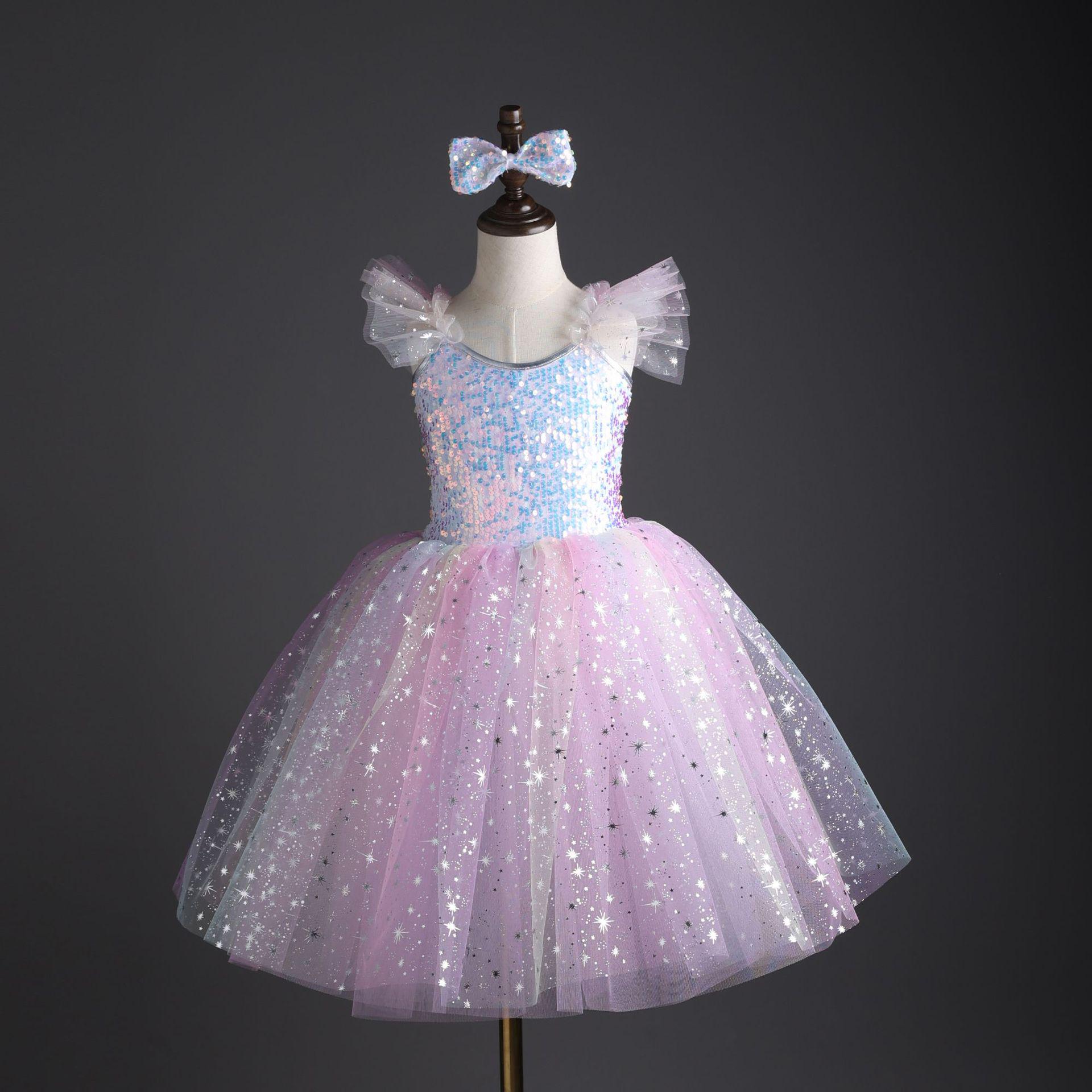 

Children s Sequined Tulle Skirt Princess Ballet Costume for Girls 110 cm