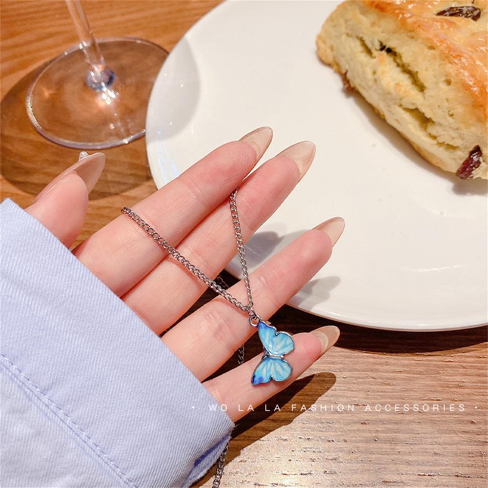 Fashion Women Necklace Korea Style Cute Butterfly Pendant Necklace Gift For Girl Lovely Neck Jewelry Birthday Gift For Girl