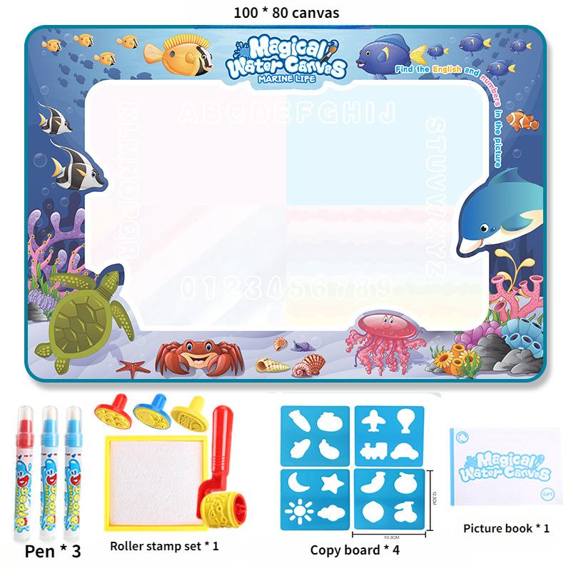 Magical Water Canvas Children's Learning Blanket Water Writing Cloth Repeated Graffiti Water Painting Blanket Large Watercolor Graffiti Pad