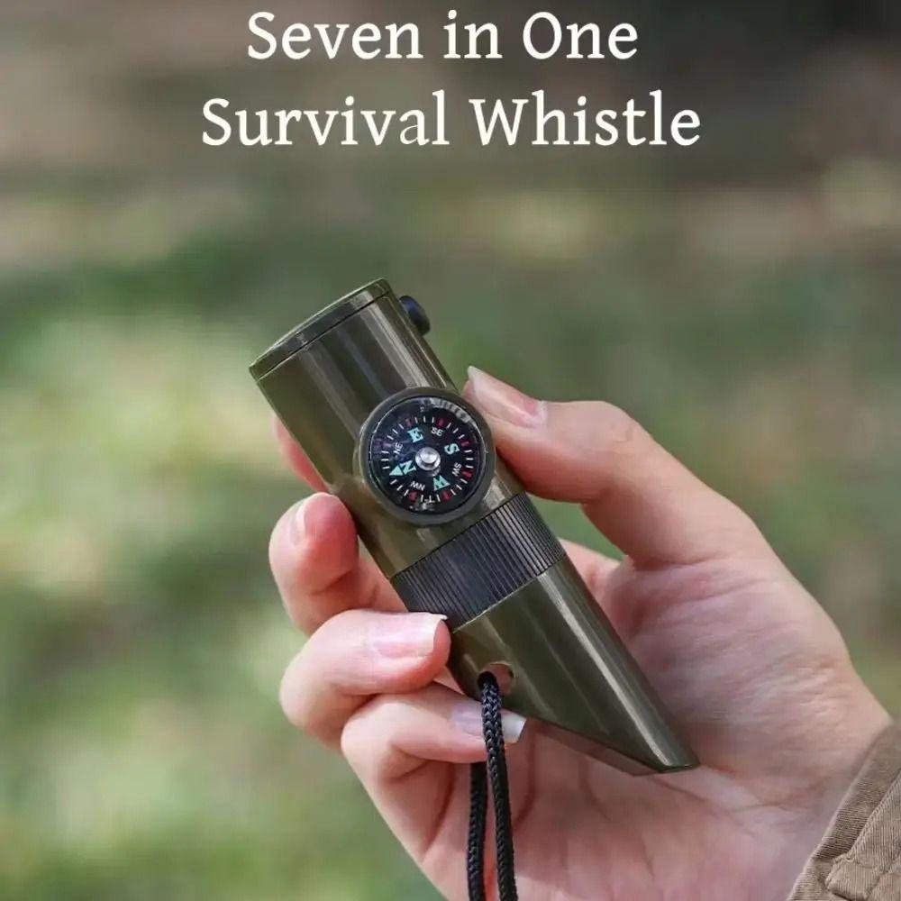 Multifunction Emergency Survival Whistle Compass 7-in-1 Emergency Whistle  Hiking