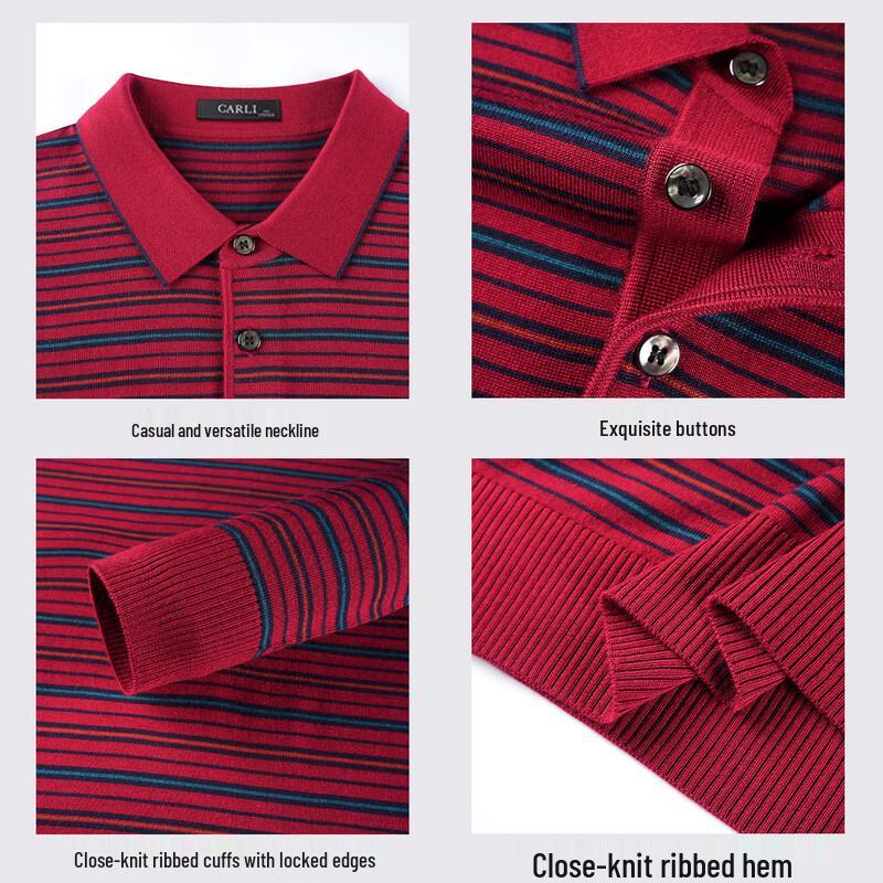 CARLI Men's Wool-Blend Oversized Knit Polo