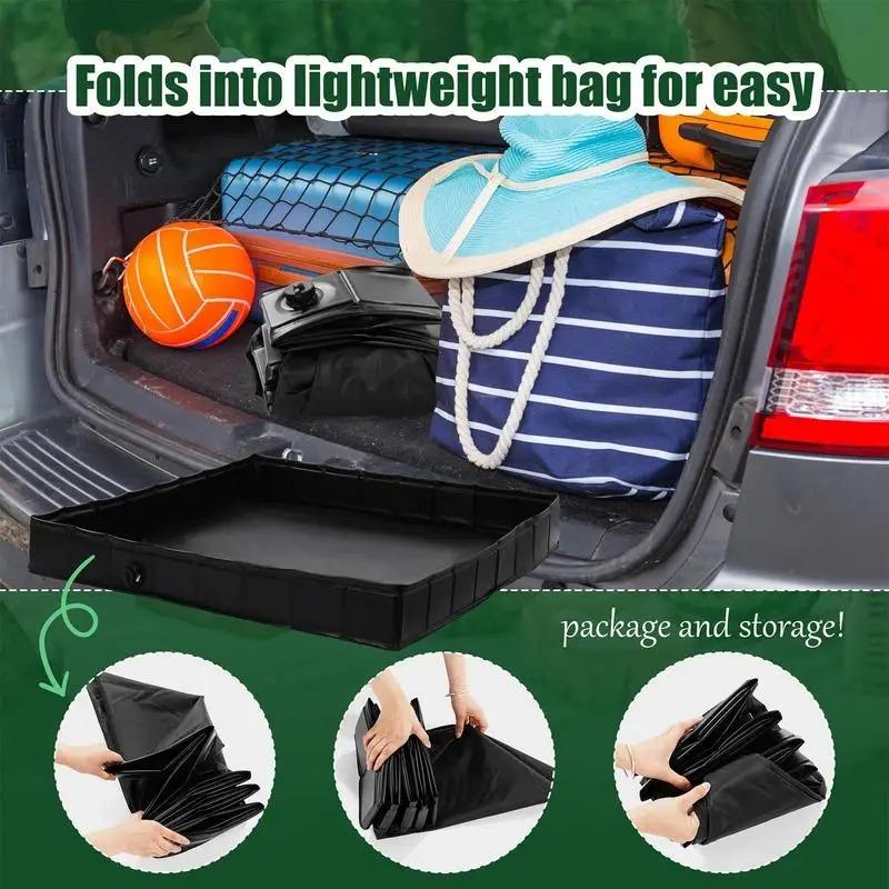 Outdoor Square Foldable Tent Water Tray, Storage Pool Baby Fishing Pool, Shower Water Basin for Camping, Hiking
