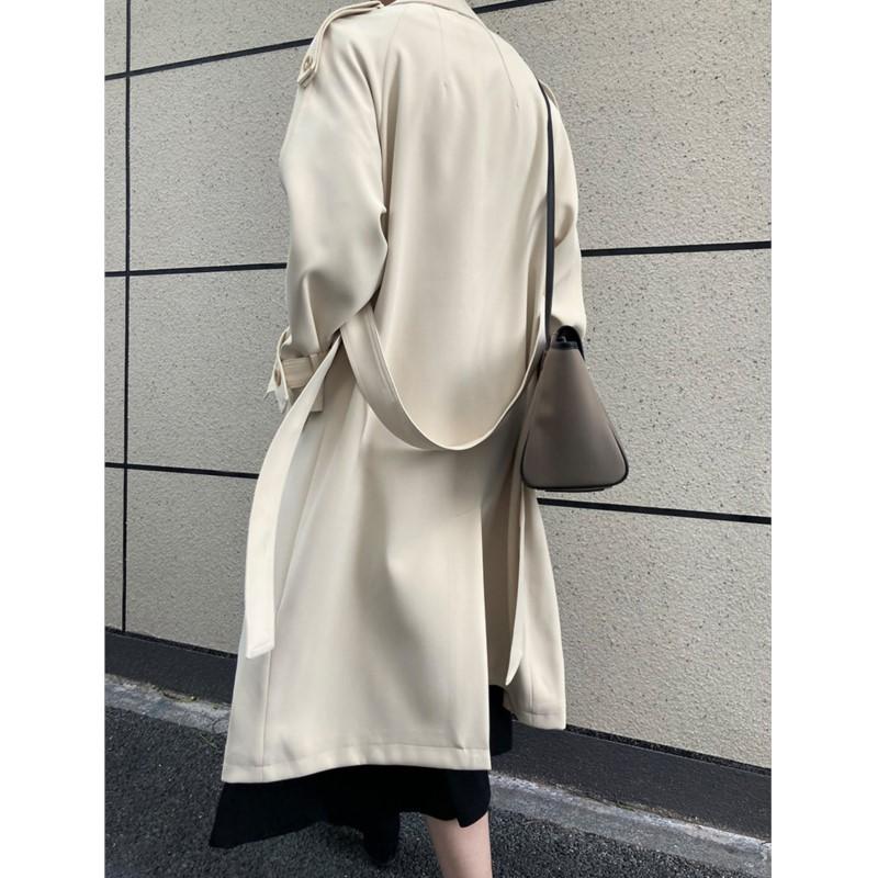 Johnature Fall Draped British Style Loose Long Over The Knee Fashion Casual 3 Colors Trench Women Coats