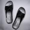 2025Summer New Men's Slippers Lightweight PU Leather Slipper Fashion Casual Beach Slippers Flat Slippers for Men Designer Slides