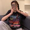 T-Shirt im koreanischen Stil mit Retro-Print, lockere Passform, kurze Ärmel für Damen - Übergröße, Frühjahr 2023