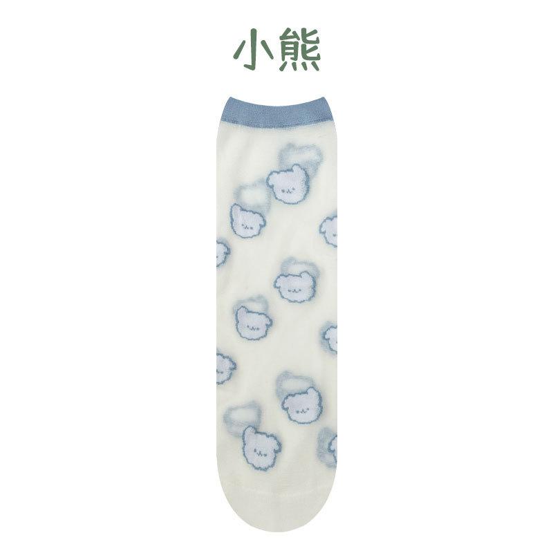 Children Summer Ultra-thin Transparent Love Crystal Socks Girls Baby Breathable Korean Cute Princess Ice Silk Socks Summer Style