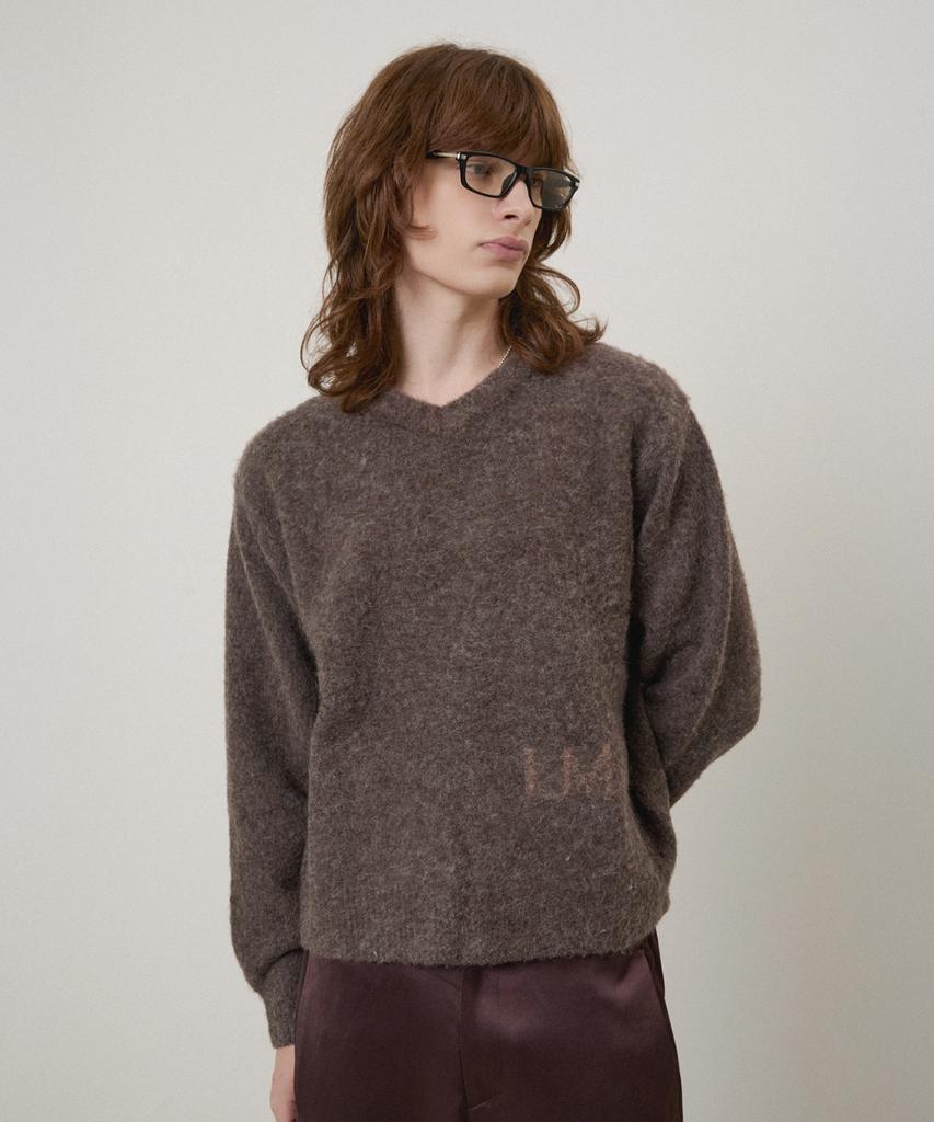 LMOOD Monte Brushed Alpaca Wool V-Neck Knit (2 Colors)