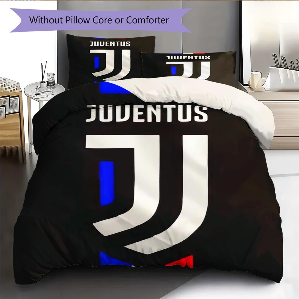Set Copripiumino Trapuntato Juve Federa Federe Decorazione Casa Regalo di Compleanno (1 * copripiumino + 2 * federa, senza nucleo)