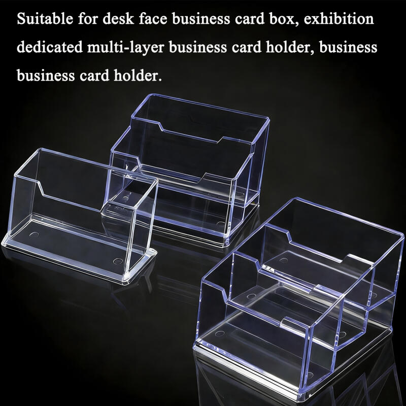 1/2/3PCS Clear Acrylic Display Stand Transparents Desktop Organizer with Storage Shelf for Office Business Cards