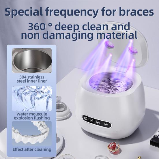 Yousheng Ultrasonic Brace Cleaning Machine 4-Cycle Cleaning 45kHz Power UV Lamps Quiet Operation Dental Cleaning Device