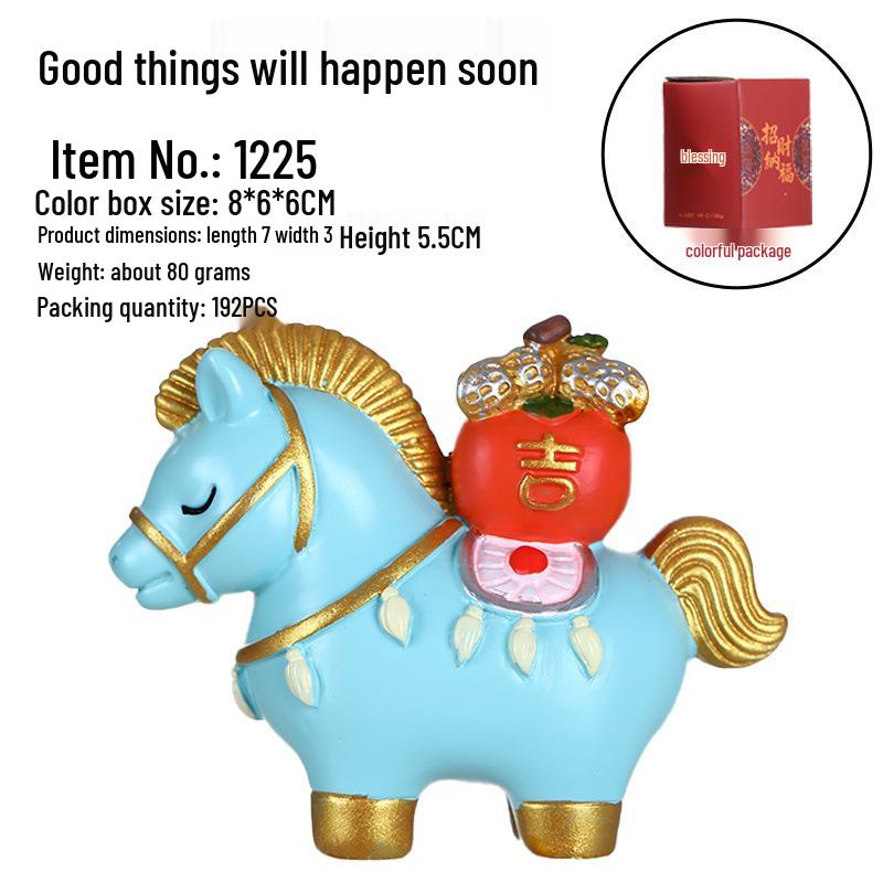 2026 Zodiac Horse Figurine: Get Rich New Year Ornament for Home or Office Display