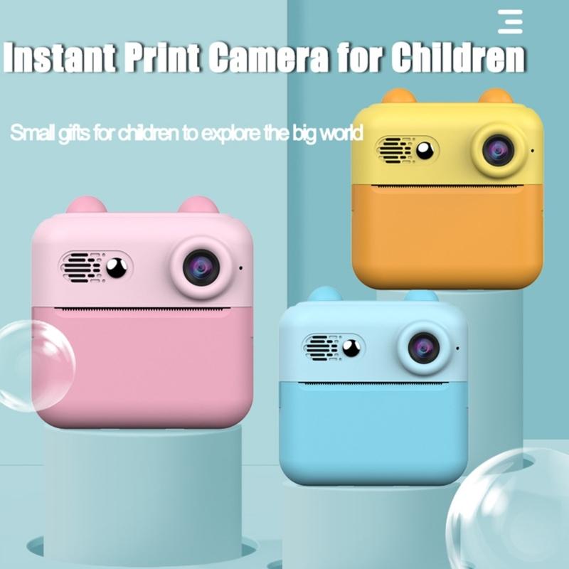 Kids Print Camera Photography with Rechargeable Battery and Paper for Creative Play