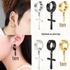 Trendy Stainless Steel Cross Ear Cuff Earrings for Men & Women – Hip Hop Style