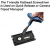 1/4 3/8 Flat Head Screwdriver With T-Handle Grip For Quick Release Plate Camera Tripod & Monopod Slotted Screwdriver Hand Tools