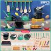 Kids Kitchen Toys Set 59/69 PCS Play Kitchen Accessories Kit with Play Pots Pans Pretend Food Cooking Toy Toddler Girls Boy Gift
