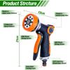 Garden Watering Gun 8 Modes High Pressure Sprayer Adjustable Irrigation Watering Nozzle for Plant Lawn Yard Watering Sprinkler