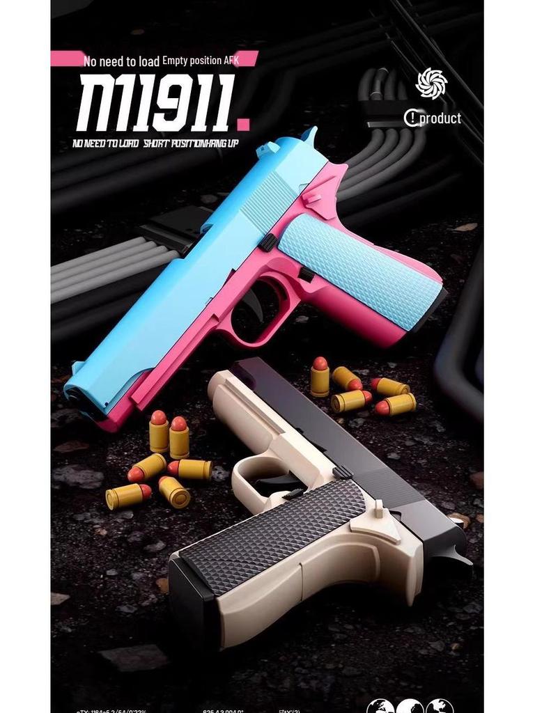 1911 Burst Fire Blowback Toy Gun: Soft Bullet Glock & Desert Eagle Style for Boys