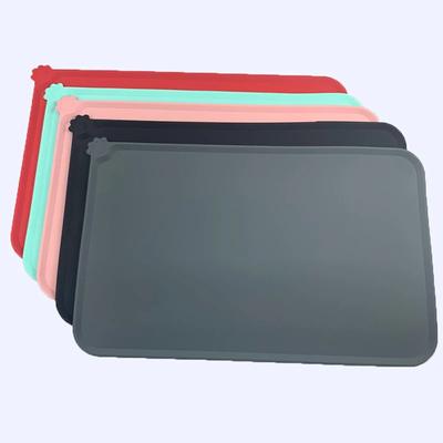 Tapis pour animaux de compagnie imperméable Chien Chat Couleur unie Silicone Tapis pour nourriture pour animaux de compagnie Tapis pour gamelle pour animaux de compagnie Napperon d'alimentation pour chien Lavage facile