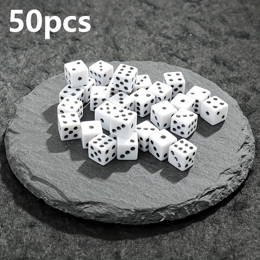 50pcs 8mm Dice Black White Red Green Yellow Multi Color Gaming Dice for Tabletop RPG Board Games Math Teaching JXB