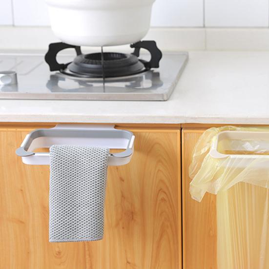 Garbage Bag Hanger Space-Saving Door Back Design Good Load Capacity Stable Shelf Rubbish Bag Rack for Kitchen