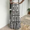 Women's Bohemian Print Midi Skirt for Casual and Beach Wear