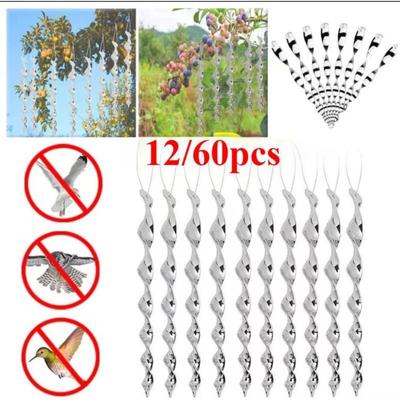 30CM Bird Repellent Rotating Scare Rod Reflective Spiral Deterrent Control Device Land Ornament Figurine Decor