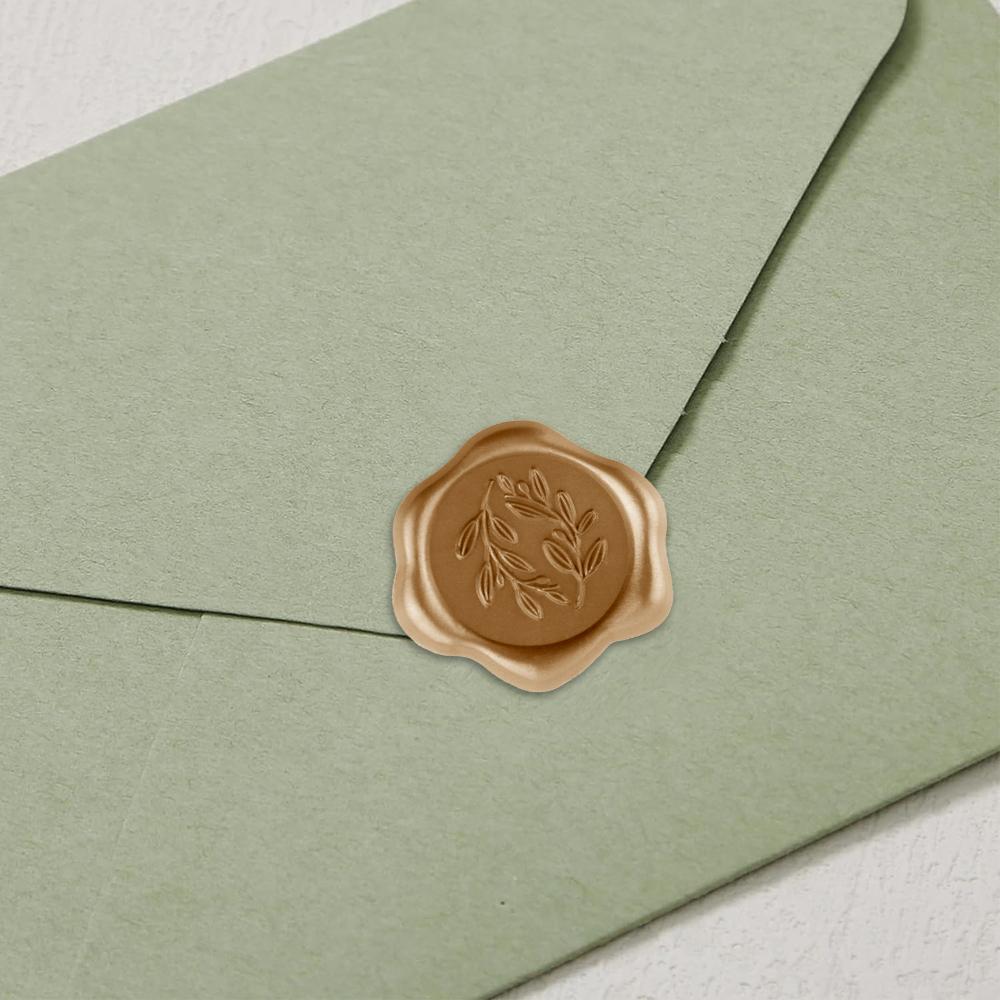 30pcs Olive Branch Love Tree Style Wax Seal Stickers Self-Adhesive Wedding Invitation Envelope Seal Gold Stickers For Decorating