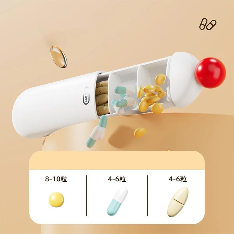 1 Stück tragbare Reise-Medikamentenbox mit drei Fächern, kompakter, langlebiger Aufbewahrungsbehälter für Tabletten, Vitamine und Nahrungsergänzungsmittel