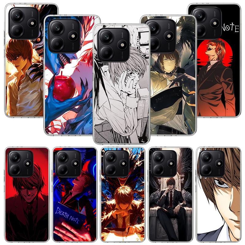 N-Note D-Death Yagami Light Handyhülle Für Xiaomi Redmi Note 13 14 15 Pro Plus 12S 12 14S 11S 11E 10 10S 11 11T 5G 4G Hülle Coqu