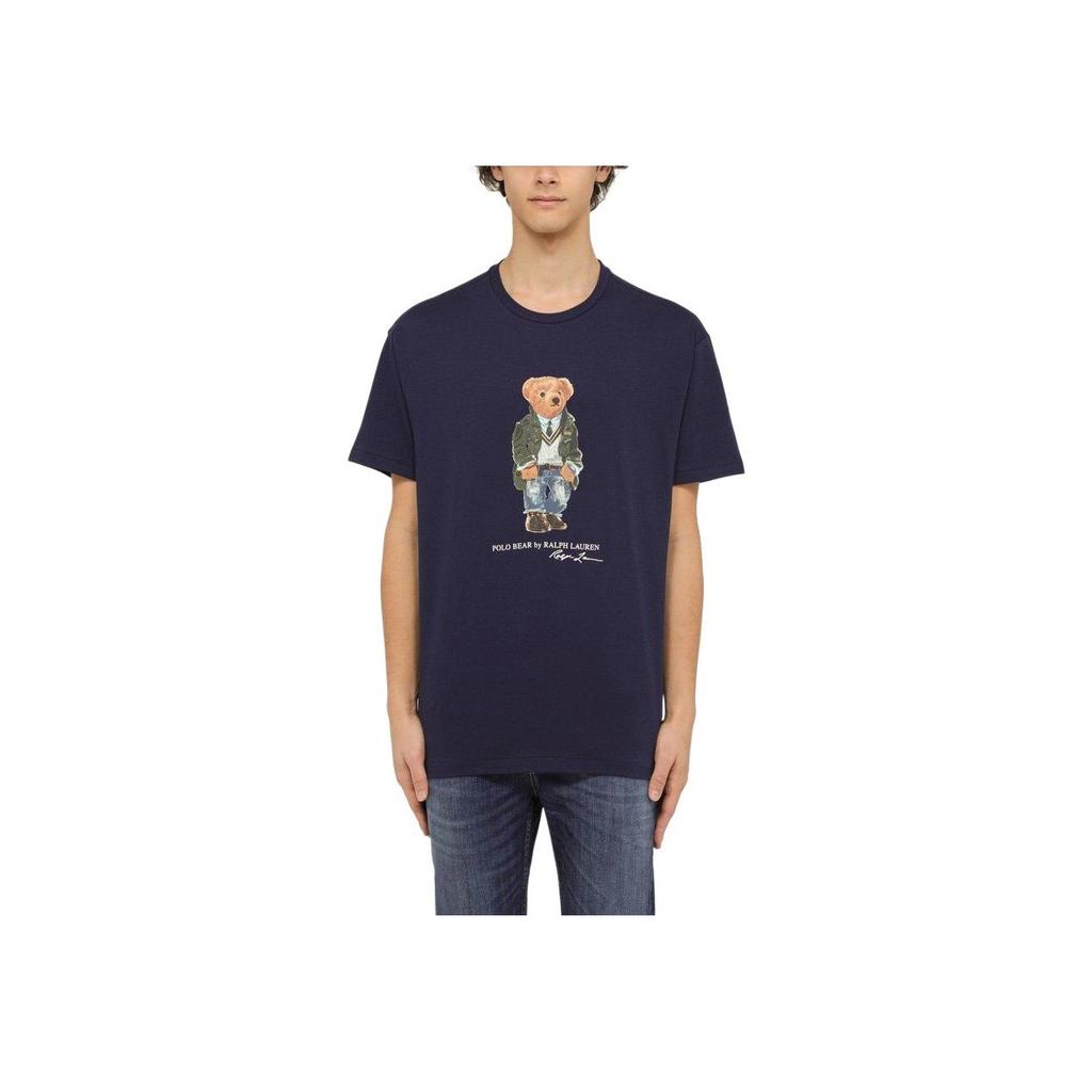 Polo Ralph Lauren Kids T-Shirt With Letter Logo Round Neck Short Sleeve Kids Tops Navy-Blue 323853828-027