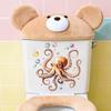 Cute Octopus and Bubbles Wall Stickers, Removable Anti-Static Waterproof Self-Adhesive PVC Decals for Kids Room Bathroom Living Room Decoration