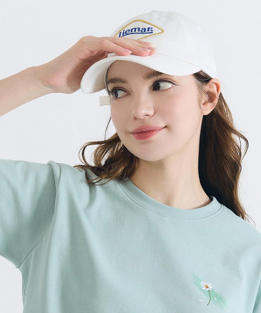 LIEMAR Embroidered Patch Ball Cap Ivory