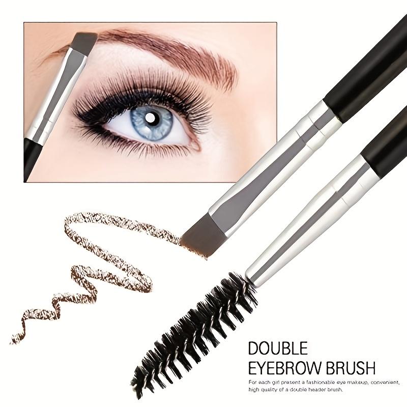 1Pcs Eyebrow Brush, Professional Dual Angled Eye Brow Brush and Spoolie Brush Eyelash Comb Eyebrow Tool (Black)