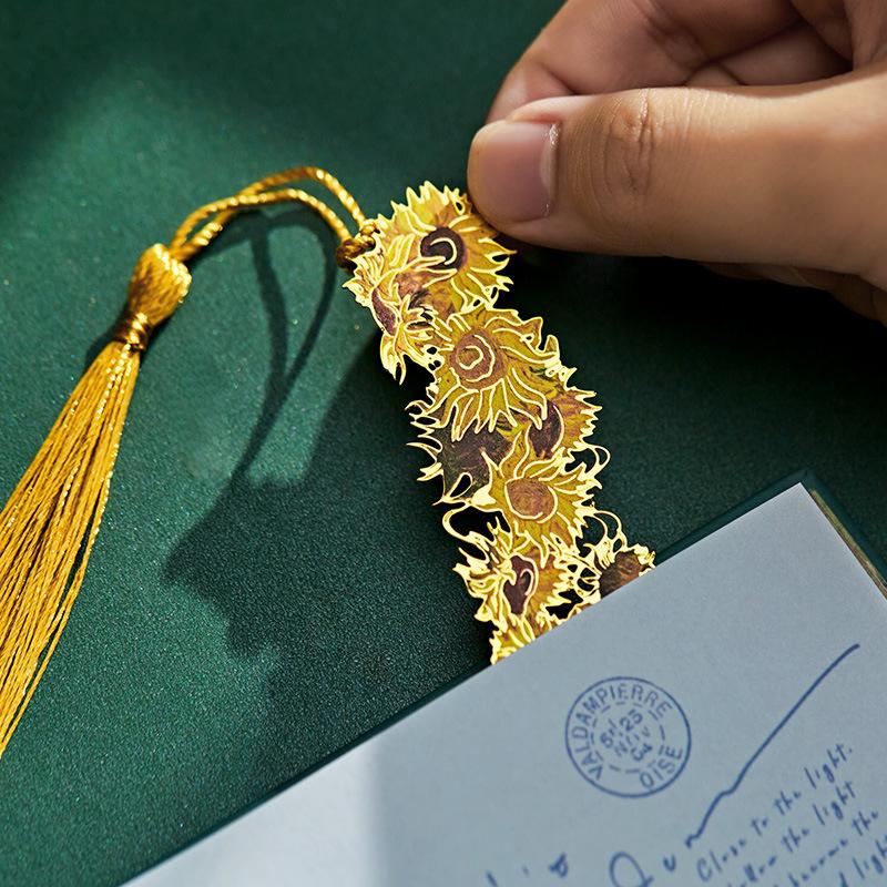Aushöhlen Ölgemälde Metall Lesezeichen Klassische Kulturelle Kreative Erinnerungsgeschenke Abschlussbelohnungen für Studenten Lesezeichen