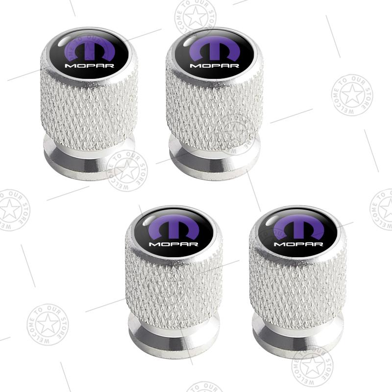 4ks Mopar Logo Krytky ventilků kol automobilu Vzduchový stonek Hliníkové příslušenství Pro Challenger 1500 2500 3500 Ram Charger Cherokee