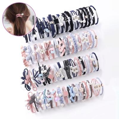 A Set of 16 High-elasticity Elastic Hair Ties with New Styles Every Day.