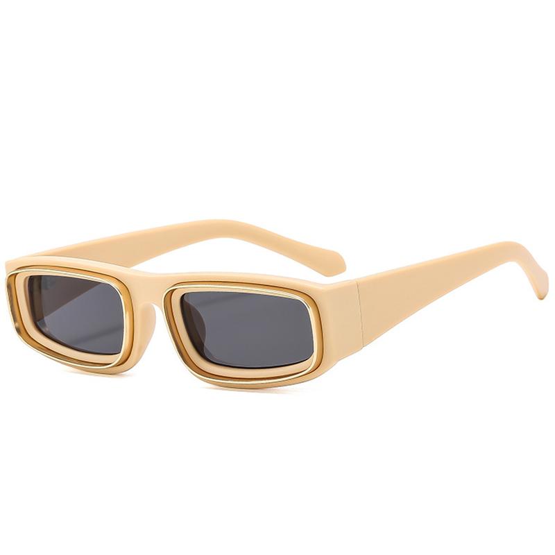 SHAUNA Fashion Rectangle Sunglasses Women Vintage Yellow Orange Eyewear Men Shades UV400